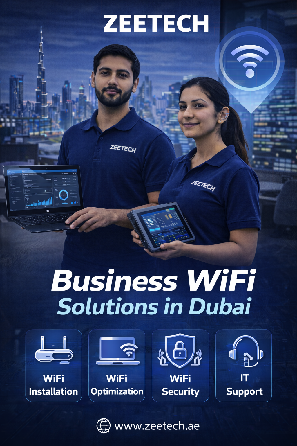 Business WiFi solutions in Dubai for offices and commercial spaces