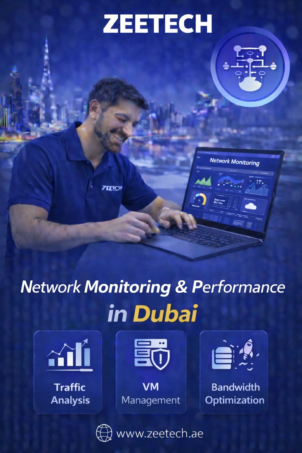 Network monitoring and performance optimization in Dubai